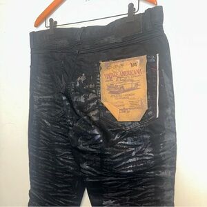 Vintage Americana Jeans Men’s 38X34 Adjusted Narrow Dungarees Black Zippers Goth